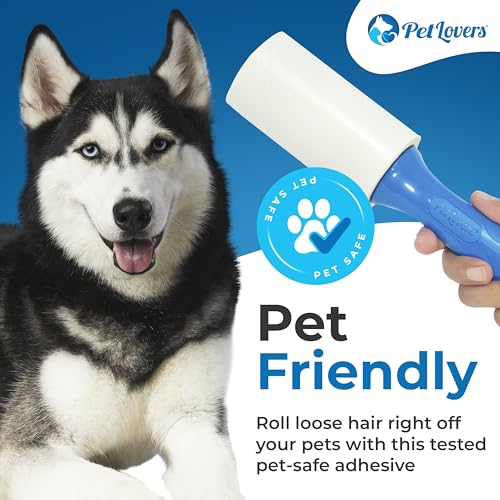 PetLovers Extra Sticky Lint Roller Mega Value Set 720 Sheets for Pet Hair Removal and Clothes, Dog and Cat Lint Remover, 8 Pack