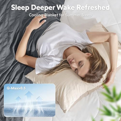 GEMBED Summer Cooling Blanket for Hot Sleepers - Throw Size, 50"x70" - color: Grey, size: Throw (50"x70")