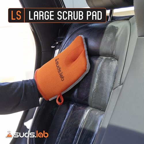 Suds Lab Oversized Scrub Pad – Heavy Duty Car Wash and Interior Cleaning Mitt for Auto, Upholstery, and Detailing | Durable, Scratch-Free Cleaning Tool (Pack of 2) - size: Oversized (Pack of 2)