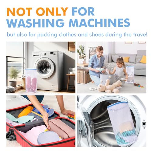 2 Pack Shoes Wash Bags,Shoe Washing Machine Bag,shoe laundry bag for washing machine，Honeycomb Mesh Laundry Bags with Zipper for Sneakers,Running Shoes,Sock,Bras,Delicates and Toys（14 in x 7.8 in）