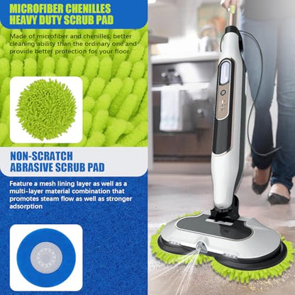 Magic Sponge Eraser Pads and Microfiber Chenilles Pads for Shark Steamer S7001 s7020 s7000amz s7000 s7001tgt s7201 s8201 S7005 s8001 Series Rotating Steam Scrubber,Scrub Sanitize at The Same - color: 4 Green + 4 Blue