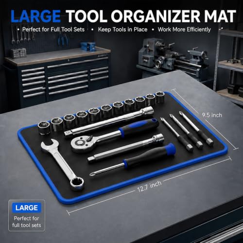 Flexible Magnetic Tool Mat 1PCS Magnetic Tool Tray with Strong Magnets - size: L