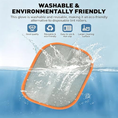 2 Pack Pet Hair Removal Gloves-Orange