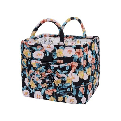 Boho Fabric Storage Basket, Large Capacity Laundry Basket, 12.2'' x 10.23'' x 10.23'' Collapsible Laundry Hamper with Easy Carry Handles (A Multi-Color 4, L) - color: A Multi-Color 4
