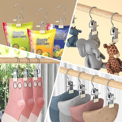 Boot Hangers for Closet, Laundry Hooks with Clips, Boot Hanging Hold Clip, Space Saving Portable Travel, Clip Hangers for Pants Hats Socks Gloves (10, Dark Green) - color: Dark Green