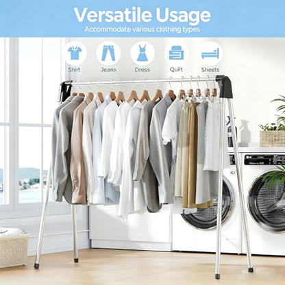 APEXCHASER 55" L Stainless Steel Clothes Drying Rack - size: 55.3 inch