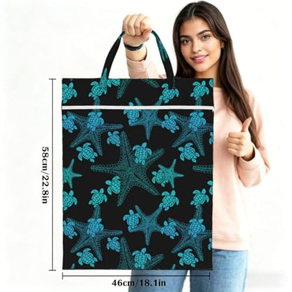 Sea Turtle Ocean Summer Travel Laundry Bags Cloth Diaper Wet Bags Handle Washable Dirty Clothes Bags Wet Dry Bag Suitcase Gym Swimming Pool College Dorm Wet Bag - color: 1 PC16, size: One Size