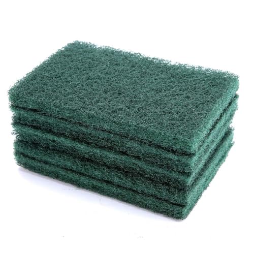 Heavy Duty Scouring Pads, 5pcs Durable Abrasive Sponge Scourer, Professional Industrial Cleaning Pads, Green Multi-Surface Material for Homeowners, Chefs, Kitchen Pots Pans, BBQ Gr - color: Green