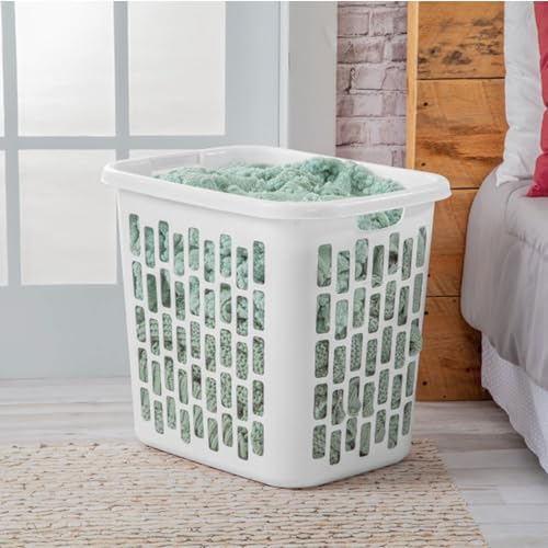Sterilite Ultra Easy Carry Plastic Dirty Clothes Laundry Basket Hamper with Integrated Handles and Ventilation Holes, White (8 Pack) - size: 8 Pack