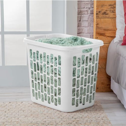 Sterilite Ultra Easy Carry Plastic Dirty Clothes Laundry Basket Hamper with Integrated Handles and Ventilation Holes, White (8 Pack) - size: 8 Pack
