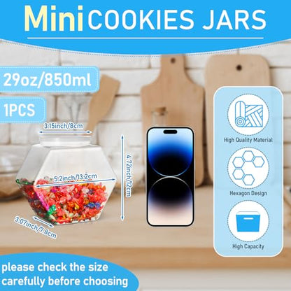 Uiifan Plastic Candy Jar with Lid Clear Hexagonal Fish Bowls,29 Oz - size: 29 oz