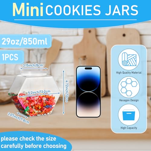 Uiifan Plastic Candy Jar with Lid Clear Hexagonal Fish Bowls,29 Oz - size: 29 oz