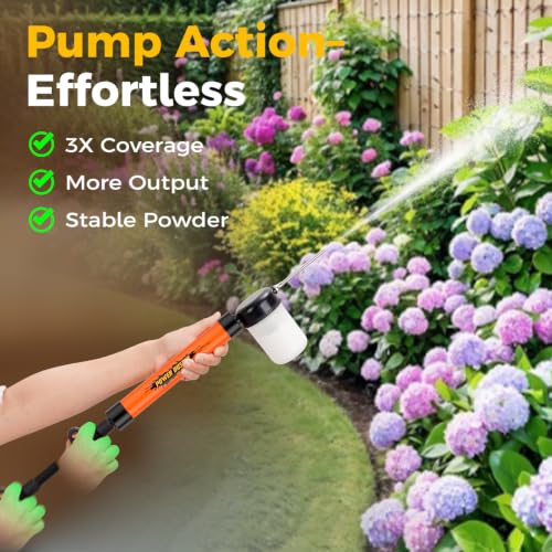Diatomaceous Earth Powder Duster Applicator with Adjustable 4FT Rod Red - color: Red