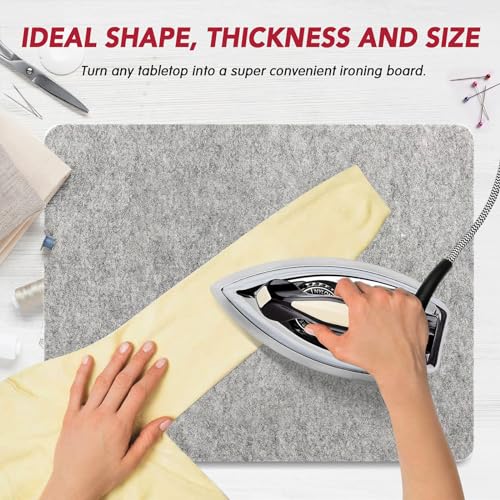Wool Pressing Mat for Quilting, 100% Wool from New Zealand, Portable Felted Wool Ironing Mat Pad Blanket for Quilter, Sewing, Quilting Supplies and Notions 15''x12'' - size: 15''x12''