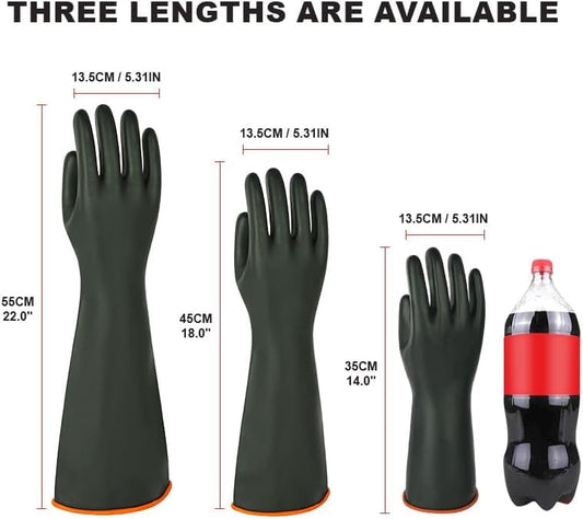 North Tower Heavy-Duty Latex Chemical Resistant Gloves,Long Rubber Gloves ﻿ - size: 22”（2 pair）