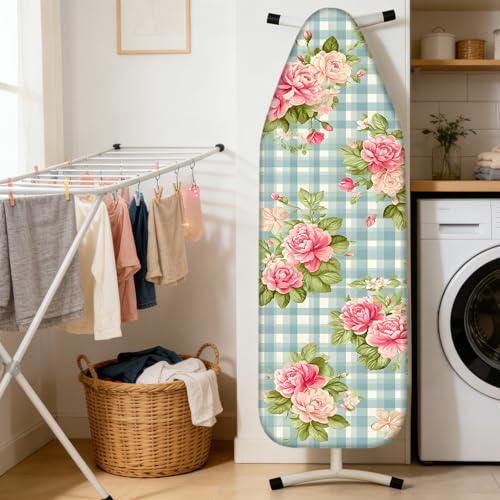 Nuxovilar Plaid Floral Cotton Ironing Board Cover 15x54 Fabric - color: Ycl01069