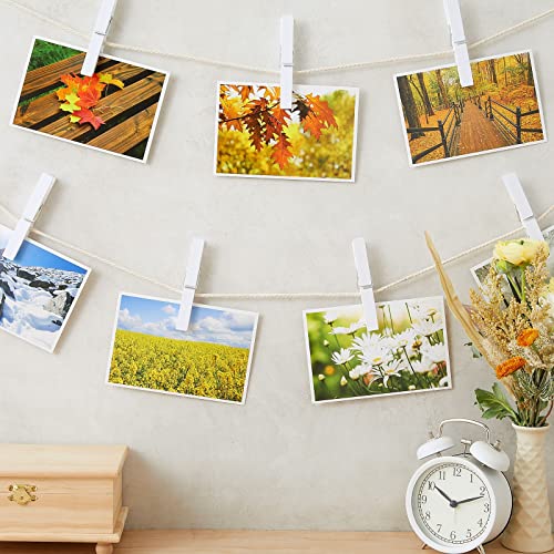 Juvale Wooden Clothespins - Outdoor Drying & Heavy-Duty Clothes Pins - White Clothespins for Home Decor & Photo Clips - Craft Projects & Wood Clips - Pack of 100, White, 4 in - color: White