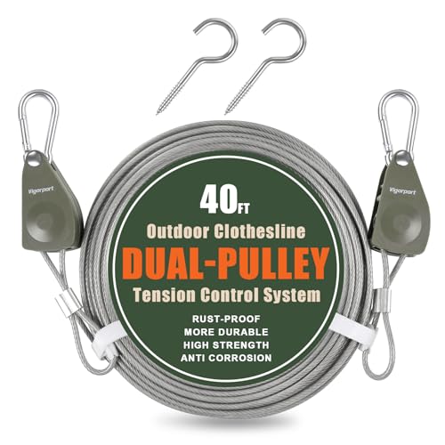 Vigorport Outdoor Retractable Clothesline, Portable Travel Clothes Line - size: 40Ft