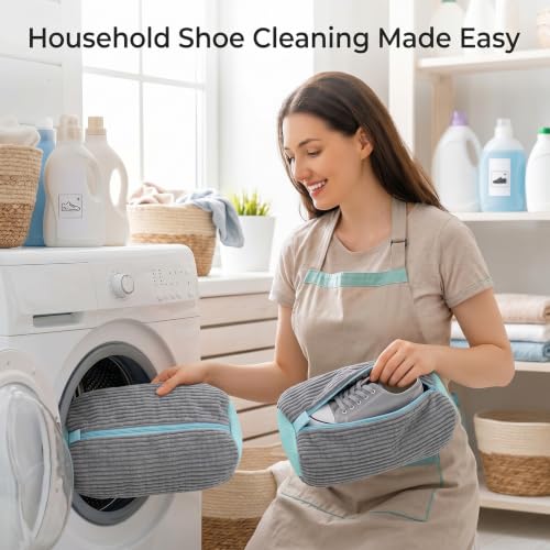 Shoe Washing Machine Bag: 2 Pack - Invisible Zipper For Family Wash