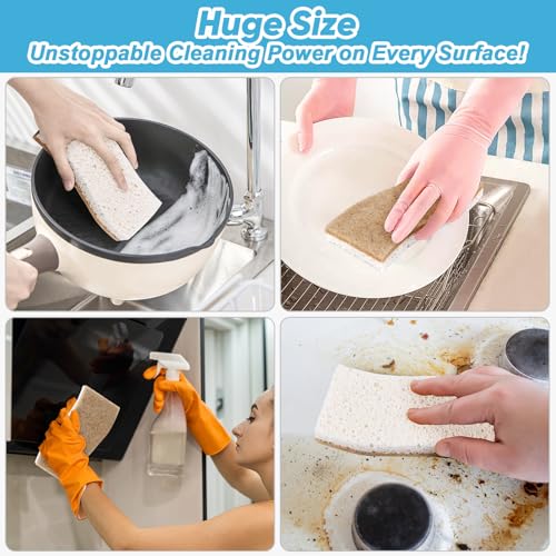 AIDEA XL Sponges Kitchen-24Count, Non-Scratch Dish Sponge - color: Brown-extra Large
