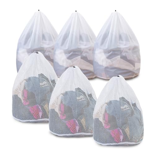 Extra Large Mesh Laundry Bags Washing Bag 6Pack Delicates Bag and Zipper Laundry Bag Jumbo for Washing Machine Large Mesh Bags for Blankets, Bedding, Coats, Toys (6PCS-XXXL) - size: X-Large