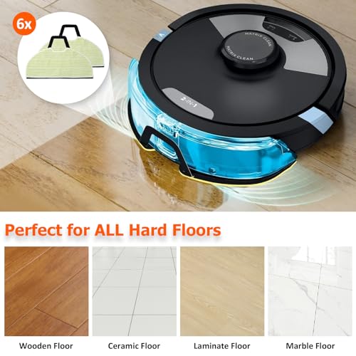 6 Pack Vacmop Shark Vacuum Pads for Shark AV2610WA, RV2610WA, RV2620WD, RV2410WD, Matrix Plus AI Ultra 2-in-1 Robot Vacuum - size: 6 Pack Mop Pads
