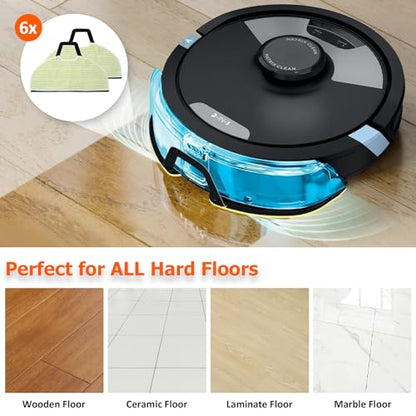 6 Pack Vacmop Shark Vacuum Pads for Shark AV2610WA, RV2610WA, RV2620WD, RV2410WD, Matrix Plus AI Ultra 2-in-1 Robot Vacuum - size: 6 Pack Mop Pads