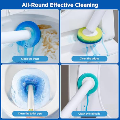 Disposable Toilet Brush, Wall Mounted Toilet Bowl Brush with 35 Colorful Refills, Toilet Bowl Brush with Storage Box for Deep Bathroom Toilet Cleaning (1 Handle + 35 Colorful Refills).