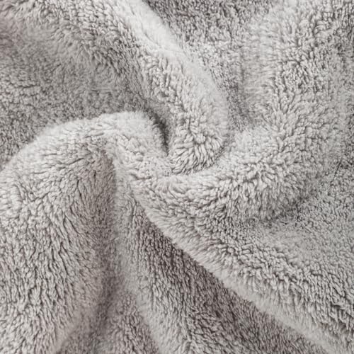 PHOGARY 8 Pack Microfiber Wash Mitts for Face Body, Super Soft Absorbent Coral Fleece Facial Cloths Bath Shower Mitt, Reusable Makeup Remover Washcloths, Gray, 6x9in - color: Gray, size: 9"x6"