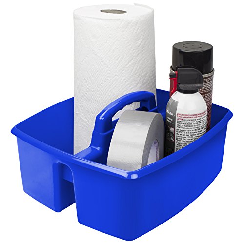Storex Classroom Craft Caddy, 3 Compartment Plastic Organizer with Carry Handle, Assorted Colors, Color Assortment WILL Vary, 9.25 x 5.25 x 9.25 Inch, Case of Six 5-Packs (00941A06C) - color: Assorted Colors, size: 30-Pack, style: Small