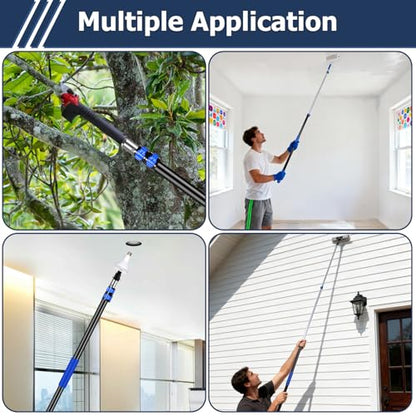 3.3-8 FT Telescopic Extension Pole Aluminum Paint Roller & Cleaning Pole - size: 8 Ft Blue