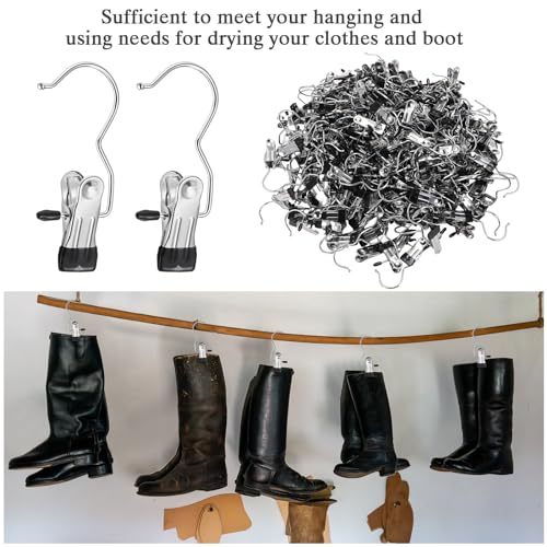Yinder 250 Pcs Boot Hanger Clips Stainless Steel Hooks,Black - color: Black