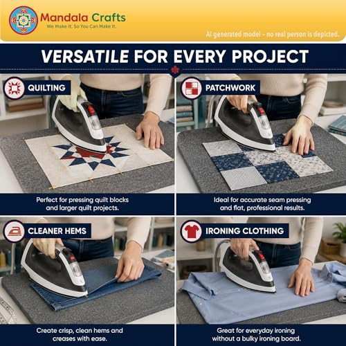 Mandala Crafts 8 × 10 Inch 100% New Zealand Wool Pressing Mat Ironing Pad - size: 8 X 10 Inches Mat