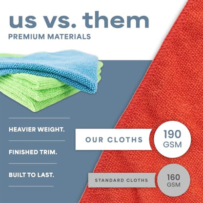 S&T INC. Microfiber Cleaning Cloth, 200 Pack, 11.5" x 11.5" - size: 200 Pack