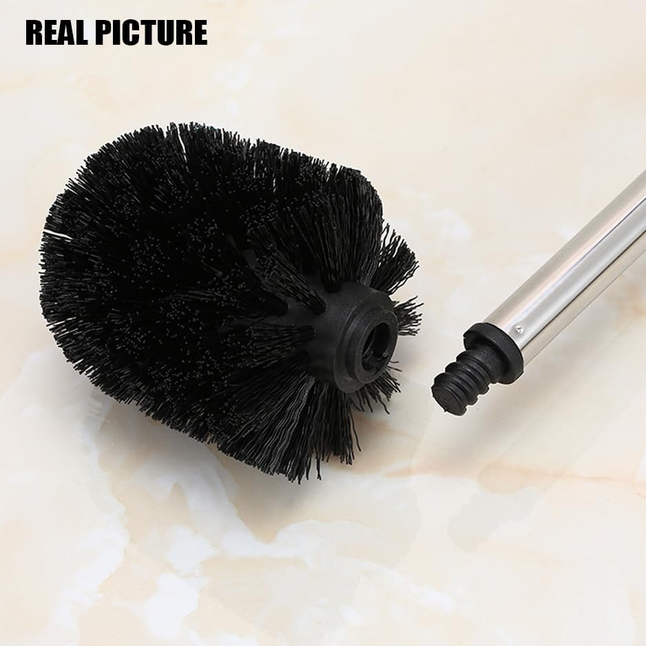 4PCS Toilet Brush Replacement Head Cleaning Tool,Toilet Bowl Brush Head Replacement with Sturdy Stiff Bristles for Bathroom (Black) - color: Black