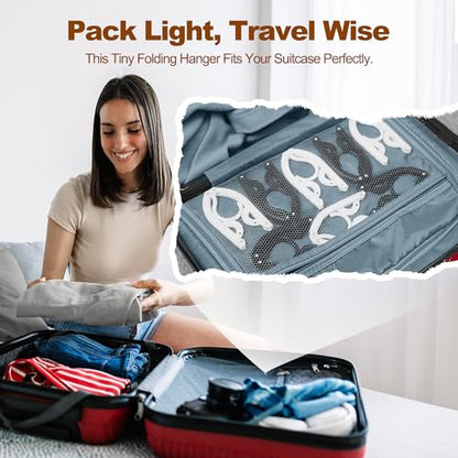 HOUSE DAY Black Travel Hangers with Clips, 20 Pack Foldable Clothes Hangers - color: Black, size: 20 Pack + 10 x Clips + 2 x Storage bag