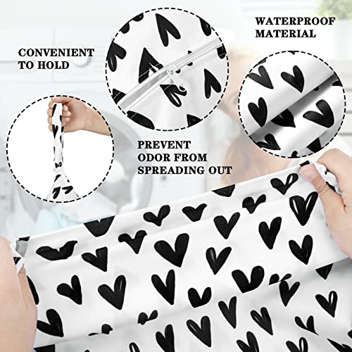 Shappy 2 Pack Wet Dry Bag Travel Laundry Waterproof,Solid Gray, Heart - style: Solid Gray, Heart