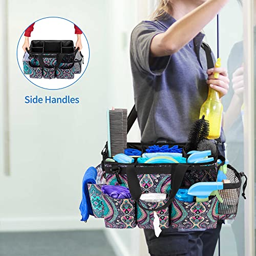 LoDrid Wearable Cleaning Caddy Bag with 4 Foldable Dividers, Totem - color: Totem