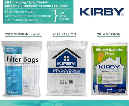 Kirby Allergen Reduction HEPA Filter Bags 6-Pack | Part #204811 | OEM Replacement for F-Style & Twist-Style Kirby Vacuums