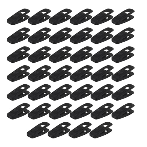 Hordion 40Pcs Black Velvet Hanger Clips, Strong Finger Clip Pants Hangers