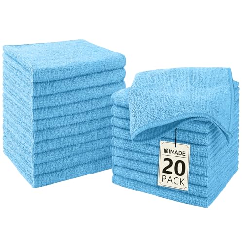 UNIMADE Washcloths 20 Pack Face Towels (12" x 12"), Highly Soft Wash Cloths - color: Blue, size: 20Pack