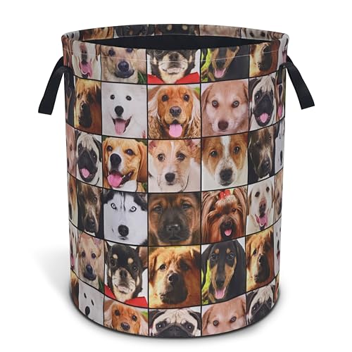 Cute Dog Pet Laundry Basket Foldable Oxford Cloth Hamper 18.9 x 16.5 Inch - color: Cute Dog