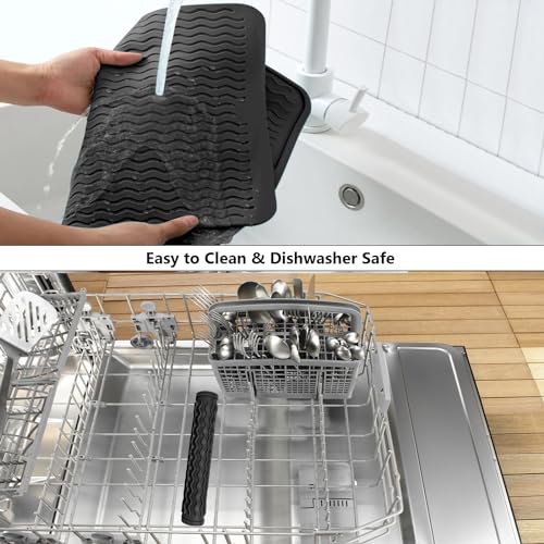 ZLR 4-in-1 Silicone Mat: Air Fryer & Coffee Maker, 12"x12", Black - color: Black, size: 12" x 12"