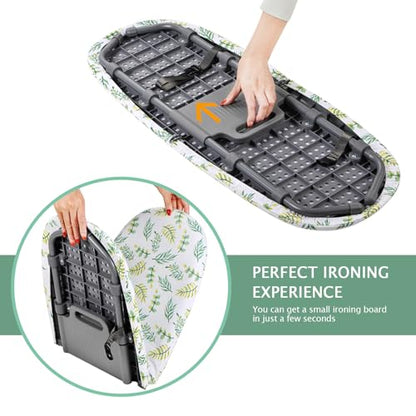 SheeChung Small Ironing Board 12"x32",Foldable Tabletop Ironing Board - style: Yellow Leaf-32x12
