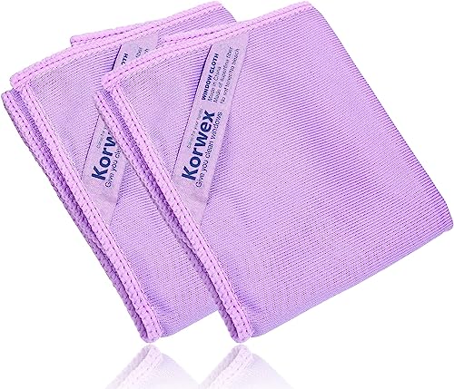 Norwεx Window Cleaning Cloth, Glass Cleaning Cloth, No Chemical Needed, Just Add Water Lints Streaks Scratches Free. (Purple 2 Pack) - color: Purple Pack 2