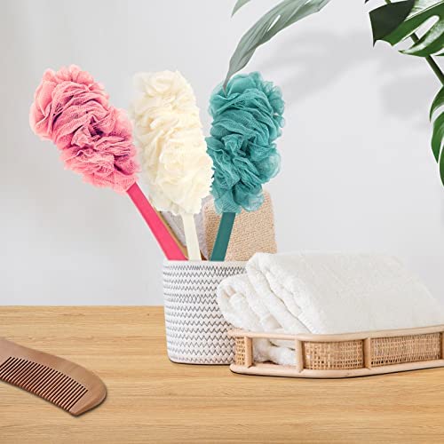 Evmliy Back Scrubber for Shower, Loofah Sponge Brush Exfoliating Body, Long Handle Scrub Brush for Shower with Loofah on a Stick for Back Use, Bathing Accessories Body Brushes (4Pack) - size: 4Pack