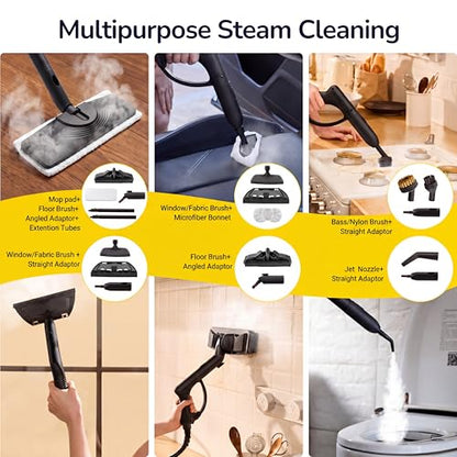 STEAMBOT® Heavy Duty Steam Cleaner for Home, 2L Tank Extended 20.3 ft Reach