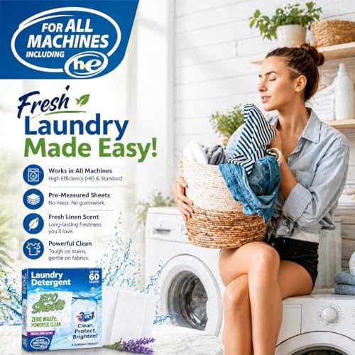 Wool Dryer Balls XL 6-Pack – Organic Wool Dryer Balls for Laundry Reusable, Natural Fabric Softener, Reduces Drying Time, Static, Wrinkles & Clumping (Laundry Eco Sheets (Fresh Linen Scent) - 3 Packs) - color: Laundry Eco Sheets (Fresh Linen Scent) - 3 Pa