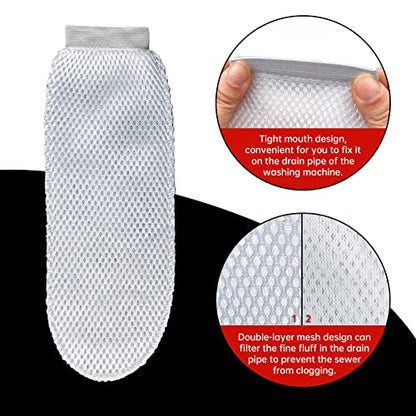 64 Pieces Washing Machine Lint Traps and Cable Ties Set 16 Nylon Mesh Lint Trap for Washing Machine Discharge Hoses and 48 Cable Ties Fits Most Washing Machines - color: 16 Nylon Mesh Lint Trap