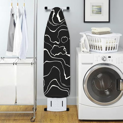 Extra Thick Ironing Board Cover and Pad, 15x54 Ironing Board Cover, Resist Scorching and Staining,Elastic Edges,Modern Art Geometric Black - color: Geometric Black